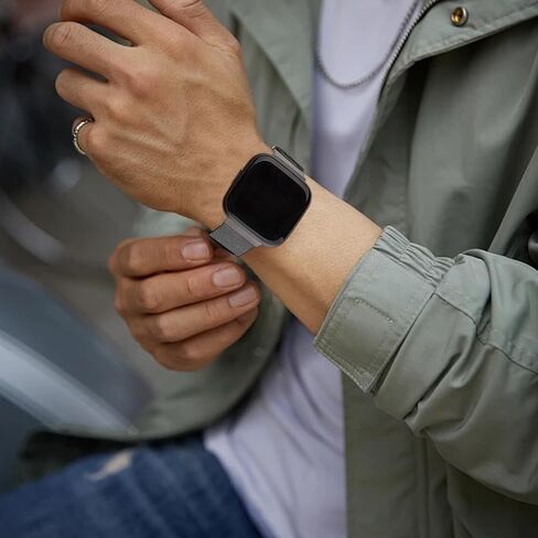 Metal Band for Fitbit Sense 2 / Sense Bands, Fitbit Versa 4 / Versa 3 Bands Women Men, Stainless Steel Mesh Replacement Wristbands Strap Compatible with Fitbit Sense 2 / Versa 4 Smartwatch Accessories in Saudi Arabia