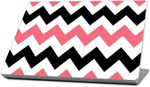 MightySkins Protective, Durable, and Unique Vinyl cover Skin for Microsoft Surface Laptop (2017) 13.3" - Black Pink Chevron, Pink (MISURLAP-Black Pink Chevron) in Saudi Arabia