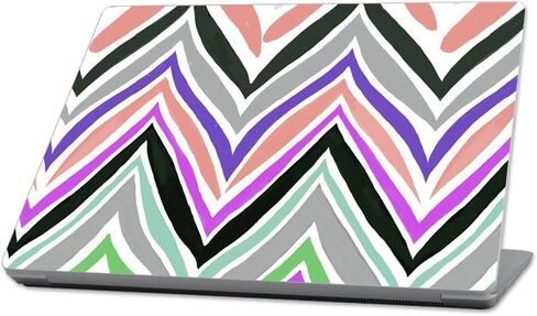 MightySkins Protective, Durable, and Unique Vinyl cover Skin for Microsoft Surface Laptop (2017) 13.3" - Black Pink Chevron, Pink (MISURLAP-Black Pink Chevron) in Saudi Arabia
