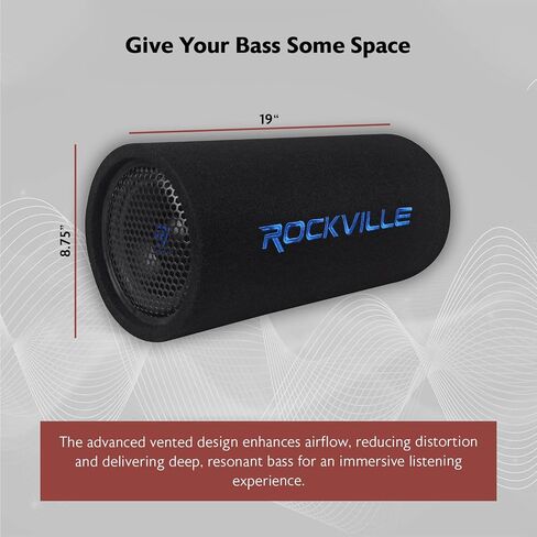 Rockville RTB80A 8" 400 Watt Powered Subwoofer Bass Tube + MP3 Input , Black in Saudi Arabia