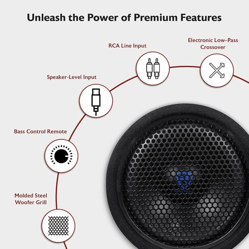 Rockville RTB80A 8" 400 Watt Powered Subwoofer Bass Tube + MP3 Input , Black in Saudi Arabia