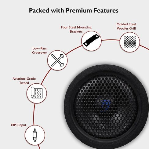 Rockville RTB80A 8" 400 Watt Powered Subwoofer Bass Tube + MP3 Input , Black in Saudi Arabia