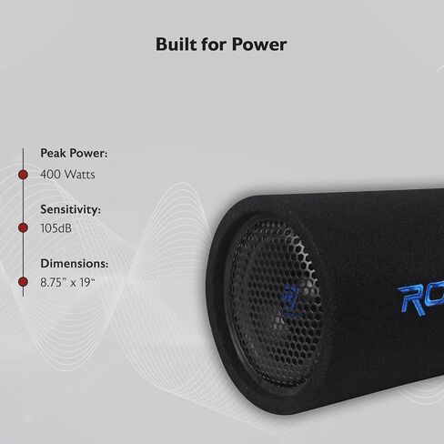 Rockville RTB80A 8" 400 Watt Powered Subwoofer Bass Tube + MP3 Input , Black in Saudi Arabia