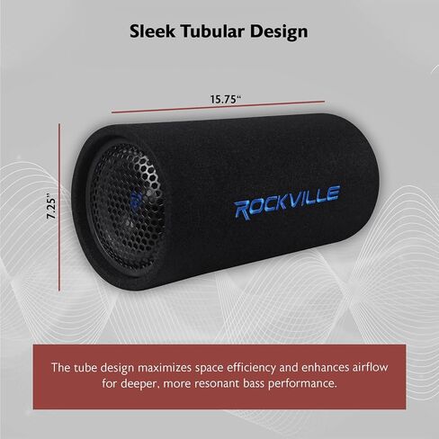 Rockville RTB80A 8" 400 Watt Powered Subwoofer Bass Tube + MP3 Input , Black in Saudi Arabia
