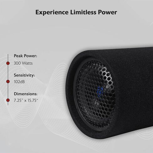 Rockville RTB80A 8" 400 Watt Powered Subwoofer Bass Tube + MP3 Input , Black in Saudi Arabia