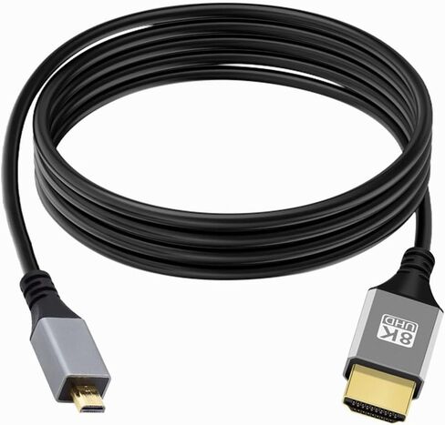 xiwai 8K Micro HDMI 2.1 Ultra Thin HDTV Cable 0.5m, Type-A to Type-D 4K Hyper Super Flexible Slim Cord for Camera HDTV in Saudi Arabia