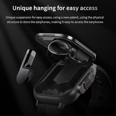 Earbuds Sport Watch Smart Watch, HD Touch Screen, Call, Fitness Tracker, Remote Camera Control, 2 in 1 Smart Watch with Earbuds, iOS Compatible (Silver) in Saudi Arabia