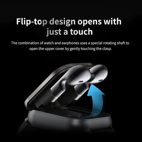 Earbuds Sport Watch Smart Watch, HD Touch Screen, Call, Fitness Tracker, Remote Camera Control, 2 in 1 Smart Watch with Earbuds, iOS Compatible (Silver) in Saudi Arabia