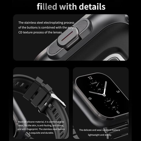 Earbuds Sport Watch Smart Watch, HD Touch Screen, Call, Fitness Tracker, Remote Camera Control, 2 in 1 Smart Watch with Earbuds, iOS Compatible (Silver) in Saudi Arabia