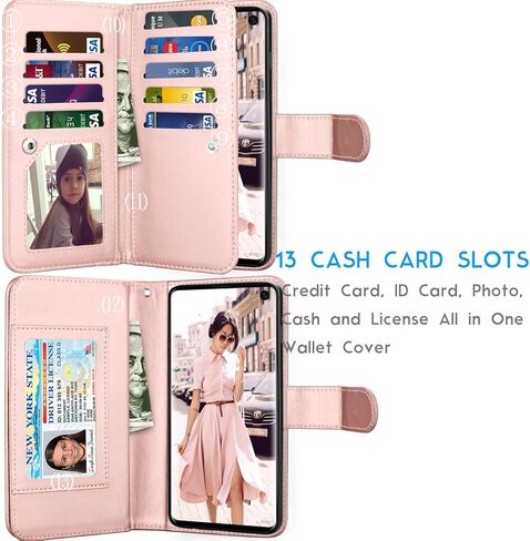 حافظة Tekcoo لهاتف Galaxy S10، حافظة محفظة Samsung S10 / حافظة جلدية PU S10، حامل فتحات بطاقة الائتمان النقدية الفاخرة، غطاء قلاب قابل للطي [جراب صلب مغناطيسي قابل للفصل] ومسند - أسود in Kuwait