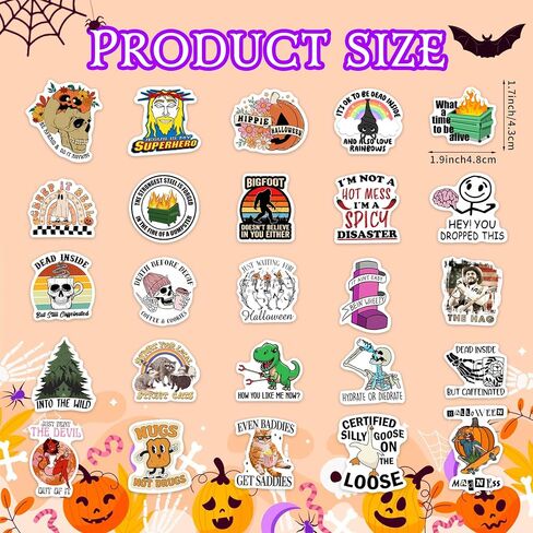 51 Pcs Creative Colorful Brain Aesthetics Stickers for Water Bottle, Glow in The Dark Vinyl Waterproof Laptop Decals for Adults, Luggage Helmet Phone Cases Skateboard Personalized Decorations in Kuwait