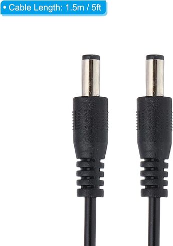 PATIKIL 5Ft 5.5mm x 2.1mm Male to Male DC Power Cable, Wire Adapter Coiled Extension Cable Cord for LED Strip DVR Router Surveillance Camera in Saudi Arabia