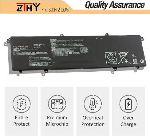 C31N2105 Battery Replacement for Asus VivoBook S 14 OLED K3402ZA M3402QA TN3402QA S 15 K3502ZA M3502QA 14X X1403ZA M1403QA UX3404VA 15X M1503IA M1603QA S 16X M5602QA K6602HE M6500QF F1603ZA S1503QA in Saudi Arabia