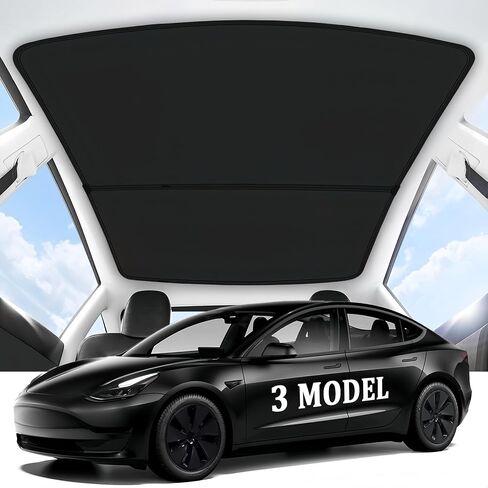 2024 Upgraded Tesla Model Y Sunshade Roof, UPF200+ Roof Sunshade with Storage Bag, No-Sag & No-Gaps Heat Insulation Foldable Top Windows Windshield Sun Shade, Tesla Model Y Accessories 2024-2020 White in Saudi Arabia