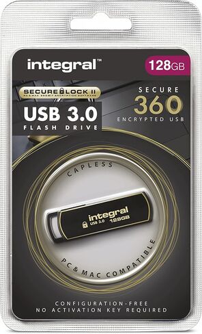 Integral 128GB Secure 360 Encrypted USB3.0 Flash Drive (256-bit AES Encryption) in Saudi Arabia