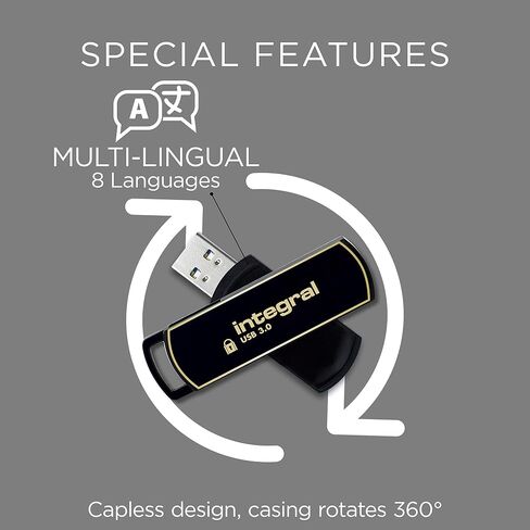 Integral 128GB Secure 360 Encrypted USB3.0 Flash Drive (256-bit AES Encryption) in Saudi Arabia