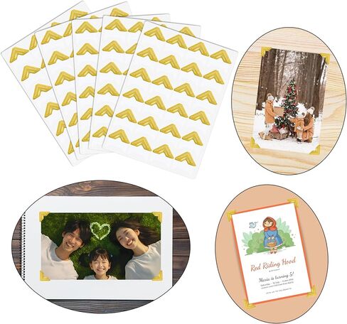 240 Pieces Photo Corners Self Adhesive Photo Corner Stickers, Picture Mounting Corners Acid Free Photo Corner for DIY Scrapbook, Album, Picture Frames, Journal Supplies (Gold) in Saudi Arabia