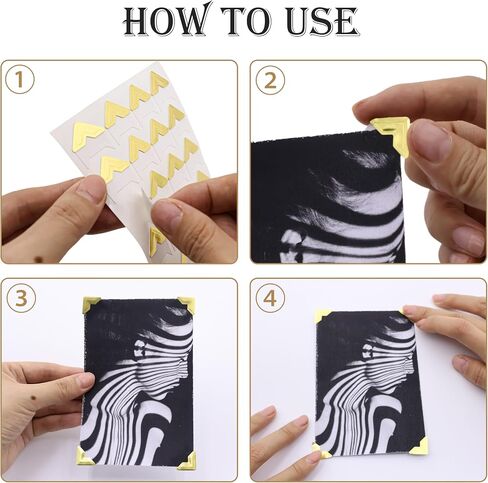 240 Pieces Photo Corners Self Adhesive Photo Corner Stickers, Picture Mounting Corners Acid Free Photo Corner for DIY Scrapbook, Album, Picture Frames, Journal Supplies (Gold) in Saudi Arabia