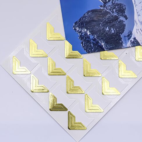 240 Pieces Photo Corners Self Adhesive Photo Corner Stickers, Picture Mounting Corners Acid Free Photo Corner for DIY Scrapbook, Album, Picture Frames, Journal Supplies (Gold) in Saudi Arabia