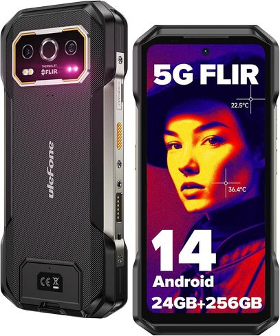 Ulefone Armor 27 Pro 5G هاتف ذكي متين Android 14 2024، 12GB+256GB 10600mAh/33W البعد 6300 50MP+64MP رؤية ليلية 6.78 بوصة FHD+ 120 هرتز IP68/69K مقاوم للماء ثنائي الشريحة هاتف ذكي معرف بصمة الإصبع NFC in Kuwait