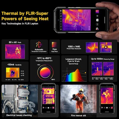 Ulefone Armor 27 Pro 5G هاتف ذكي متين Android 14 2024، 12GB+256GB 10600mAh/33W البعد 6300 50MP+64MP رؤية ليلية 6.78 بوصة FHD+ 120 هرتز IP68/69K مقاوم للماء ثنائي الشريحة هاتف ذكي معرف بصمة الإصبع NFC in Kuwait
