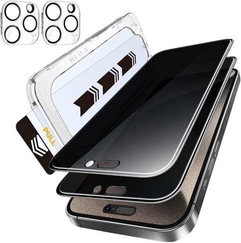 MOHAVE 2+2 Pack for iPhone 15 Pro Max Screen Protector 6.7" with Camera Lens Protector [Auto Alignment/Dust Removal] HD Clear Tempered Glass [Military Grade Shatterproof] Full Coverage in Saudi Arabia