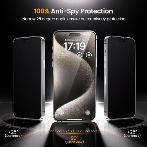 MOHAVE 2+2 Pack for iPhone 15 Pro Max Screen Protector 6.7" with Camera Lens Protector [Auto Alignment/Dust Removal] HD Clear Tempered Glass [Military Grade Shatterproof] Full Coverage in Saudi Arabia