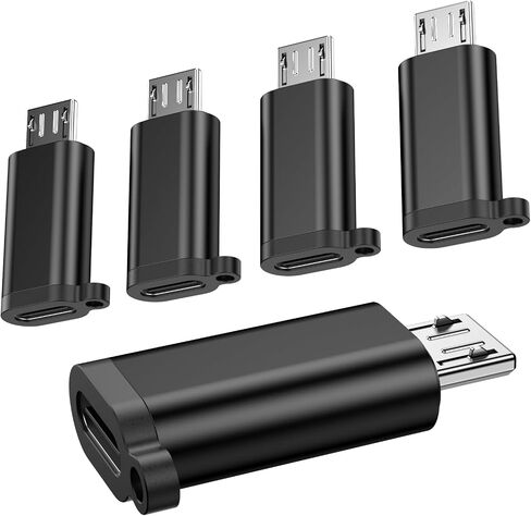محول USB صغير ذكر إلى Micro USB أنثى، USB أنثى إلى USB صغير 2.0 ذكر موصل تحويل يدعم الشحن ونقل البيانات متوافق مع الكاميرا الرقمية/مشغل MP3/القرص الصلب المحمول/كاميرا داش (5 عبوات) in Saudi Arabia