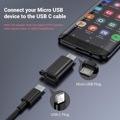 محول USB صغير ذكر إلى Micro USB أنثى، USB أنثى إلى USB صغير 2.0 ذكر موصل تحويل يدعم الشحن ونقل البيانات متوافق مع الكاميرا الرقمية/مشغل MP3/القرص الصلب المحمول/كاميرا داش (5 عبوات) in Saudi Arabia