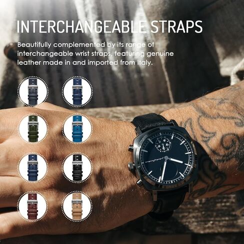 pininfarina Senso Hybrid Smartwatch - an Analogue Watch with Digital Display, Tracks Heart Rate, Steps, Calories, Sleep, Fitness - Compass & Connected GPS Tracking in Saudi Arabia