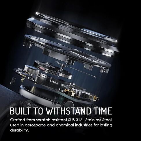 pininfarina Senso Hybrid Smartwatch - an Analogue Watch with Digital Display, Tracks Heart Rate, Steps, Calories, Sleep, Fitness - Compass & Connected GPS Tracking in Saudi Arabia
