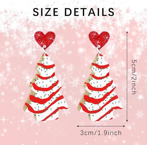 Cute AcrylicChristmas Earrings for Women | Cute Christmas Tree Cake Shape Earring, Holiday Gifts for Women | Christmas Decorations Clearance in Kuwait