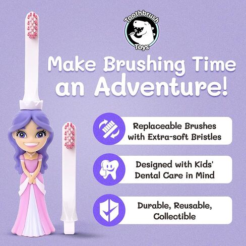 Toothbrush Toys Kids Toothbrush 2-10 Year Old - Captain Cavity Superhero for Kids | Soft Bristles - Gentle on Gums | Large Handle – Easy Grip for Small Hands | Bonus Replaceable Brush Head in Saudi Arabia