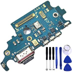 Galaxy S21 5G USB Charging Port Flex Cable Replacement SM-G991U Type C Charger Dock Board Flex Cable Connector for Samsung S21 5G USA 6.2" G991U Port Flex Cable Repair Part with Tools
