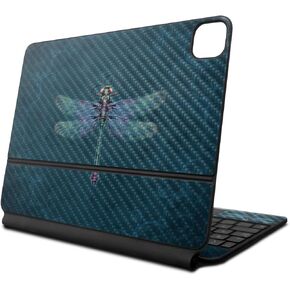 Carbon Fiber Skin Compatible with Apple Magic Keyboard for iPad Pro 13‑inch (M4) 2024 - Vibrant Dragonfly - Premium 3M Vinyl Protective Decal Cover - Easy to Apply | Crafted in The USA by MightySkins