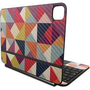غلاف من ألياف الكربون متوافق مع لوحة مفاتيح Apple Magic Keyboard لجهاز iPad Pro مقاس 11 بوصة (M4) 2024 - مشرق وسعيد - غطاء واقٍ فاخر من الفينيل 3M - سهل التطبيق | صُنع في الولايات المتحدة الأمريكية بواسطة MightySkins