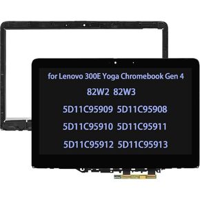 استبدال شاشة تعمل باللمس لجهاز Lenovo 300E Yoga Chromebook Gen 4 82W2 82W3 مجموعة إطار محول رقمي لشاشة LCD 5D11C95909 5D11C95908 5D11C95910 5D11C95911 5D11C95912 5D11C95913