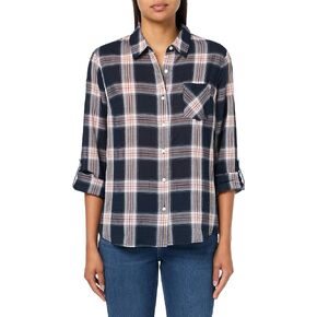 Tommy Hilfiger Women's Long Sleeve Button Up Roll Tab Sportswear Top