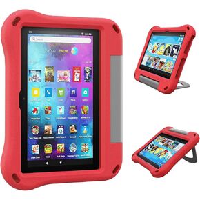 2024 8 inch Tablet Case for Kids- Auorld Lightweit Shockproof EVA Case Cover with Handle Stand for 2024&2022 8 inch Tablet,Not for Samsung Tablet -Red