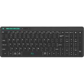 Rii Bluetooth Keyboard,Wireless Keyboard Bluetooth 5.1,Dual Model Backlit Keyboard,Rechargeable Keyboard with Number Pad, Compact Keyboard for iPad,Tablet,PC,Computer,Laptop (Black)