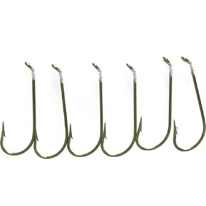 Mustad Snelled Kirby Hook Fishing Terminal Tackle (6 Pack), Bronze, Size 4