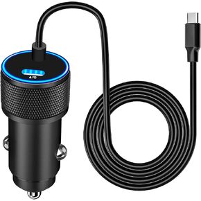 [Apple MFi Certified] iPhone Fast Car Charger, KYOHAYA 48W USB-C PD&QC Car Power Cigarette Lighter USB Charger Adapter with 6FT Coiled Lightning Cable for iPhone 14 13 12 11 Pro XS Max Mini XR SE iPad
