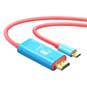 10FT/3m USB C to HDMI Cable Compatible with Nintendo Switch NS/OLED/Steam Deck/ROG Ally, Portable TV Connector Dock for Screen Mirroring, 4K@30Hz, Blue