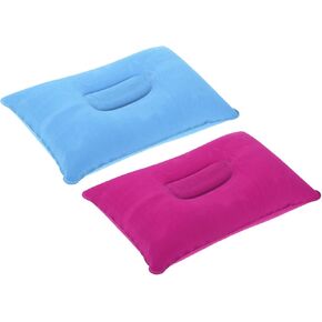 2 Pack Inflatable Pillow - Ultralight Inflatable Camping Travel Pillow, Neck Lumbar Support, Apply to Travel, Camping (14 x 9 Inch, Gray, Wine Red)