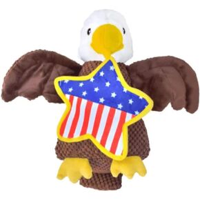 Patchwork Pet American Bald Eagle Dog Toy Premium Plush Detachable Star 2 in 1 Grunter
