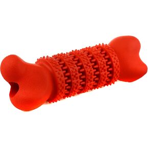 HK Hund & Katt Durable Natural Rubber Bone Chew Toy for Medium to Large Dogs, 6.7 inches, with Grooves, Nearly Indestructible