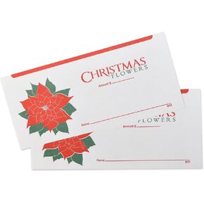 Christmas Flower Offering Envelopes for Church (100)