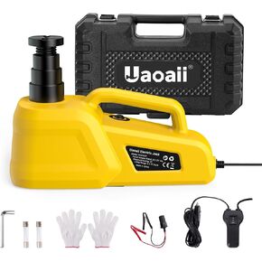 5 Ton 12V Electric Hydraulic Car Jack Kit, Remote Control with LED Light and Powered by Car Battery or Cigarette Lighter, for SUV Sedan Pickup and Truck, Portable Tool for Roadside Emergencies