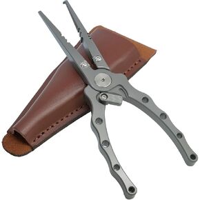 Tungsten 4 Anglers – Titanium Alloy Fishing Plier with 97% Tungsten Steel Blade | Ultra Lightweight – 165g(5.8oz.) | Standard/Long Sizes (Long)
