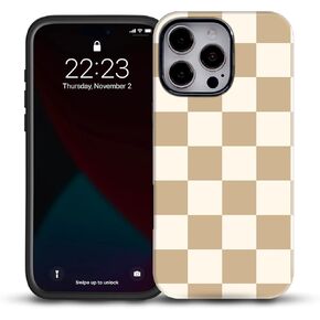 حافظة هاتف لطيفة متوافقة مع حافظة هاتف iPhone 16 Pro Max - هيكل صلب هجين - غطاء حماية من السيليكون مقاوم للخدش والصدمات (بني القهوة) in Kuwait